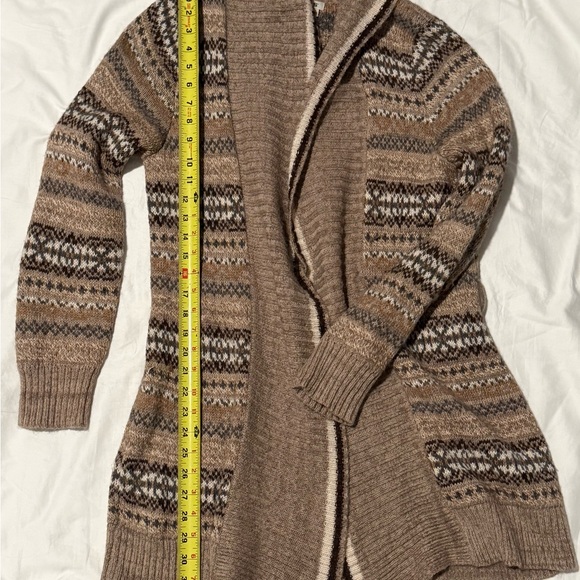 Orvis Taupe Multi-Patterned 55% Alpaca 45% Cotton Knit Cardigan, Small - Picture 8 of 12